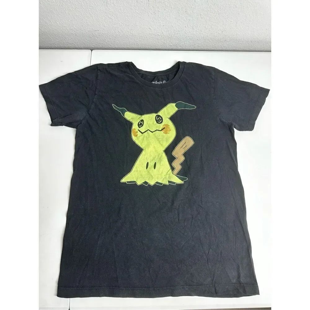 Pokemon X We Love Fine Men T-Shirt Medium Black  Mimikyu Graphic Adult Cotton